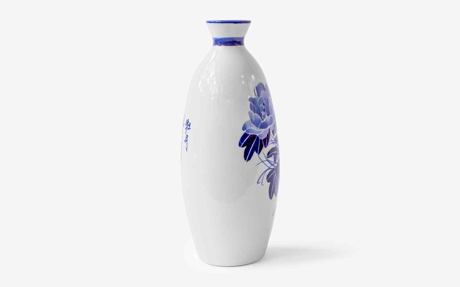 Uzun Mavi Beyaz Porselen Vazo No:1 - lagu.shop - Vazo