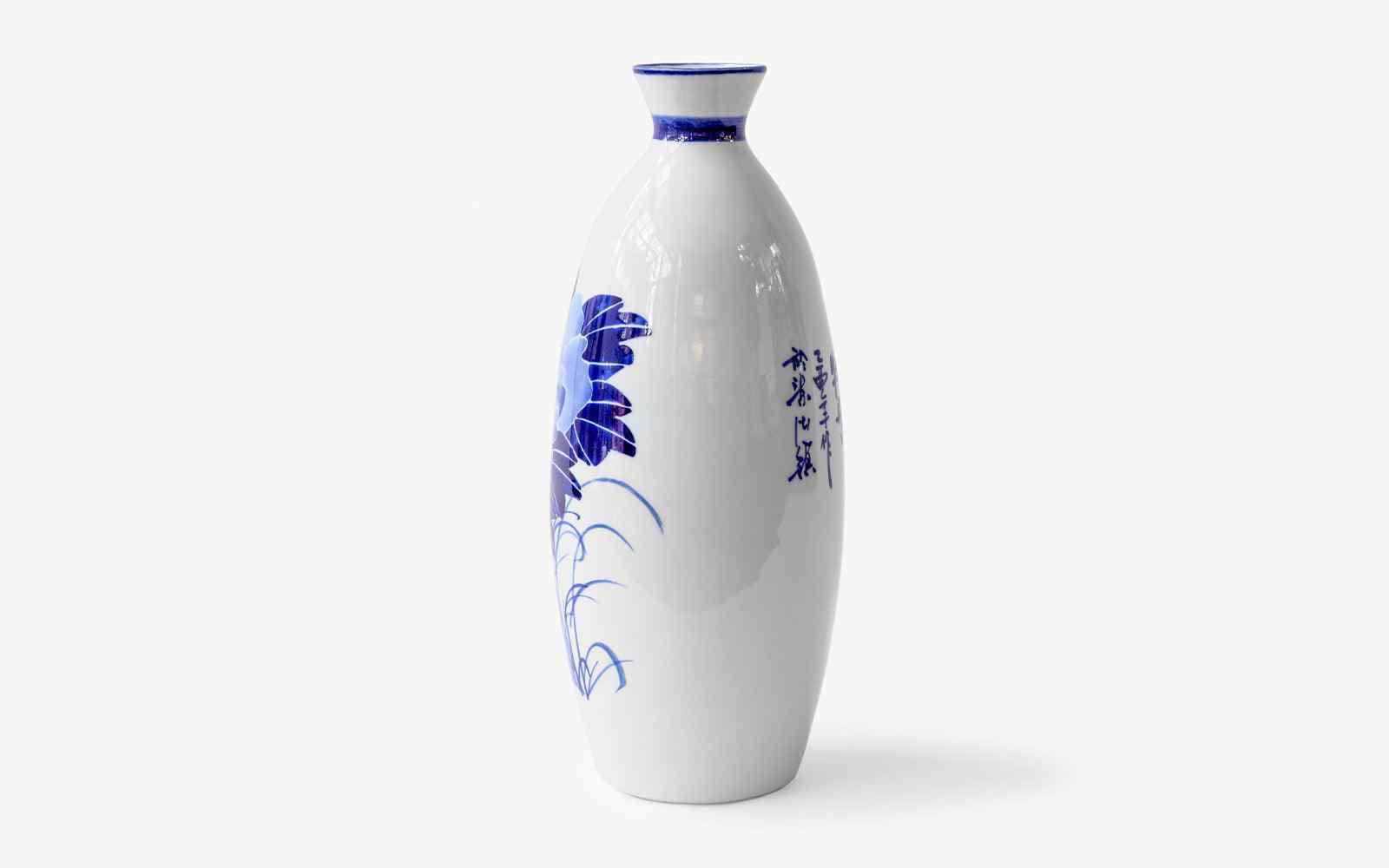 Uzun Mavi Beyaz Porselen Vazo No:1 - lagu.shop - Vazo